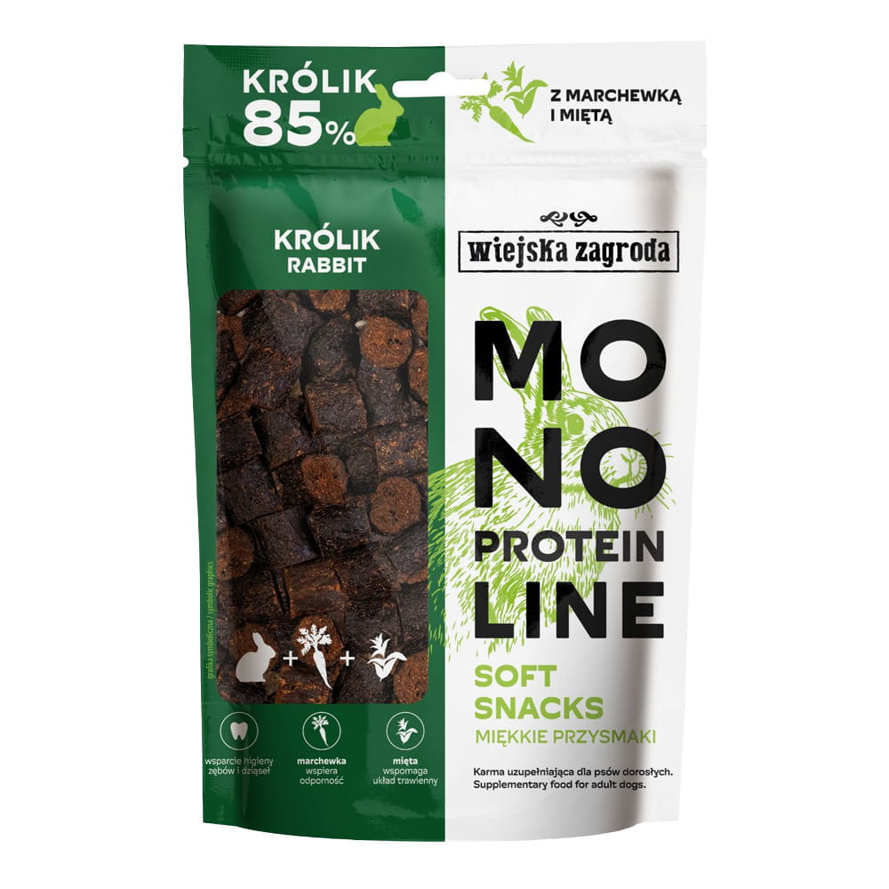 Wiejska Zagroda Przysmak dla psa Monoproteinowe miękkie przysmaki Królik (dorosły) 115g